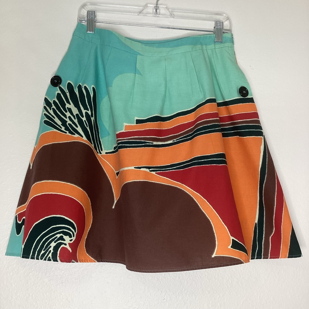 Marimekko for Anthropologie Colorful Cotton Skirt Sz 6